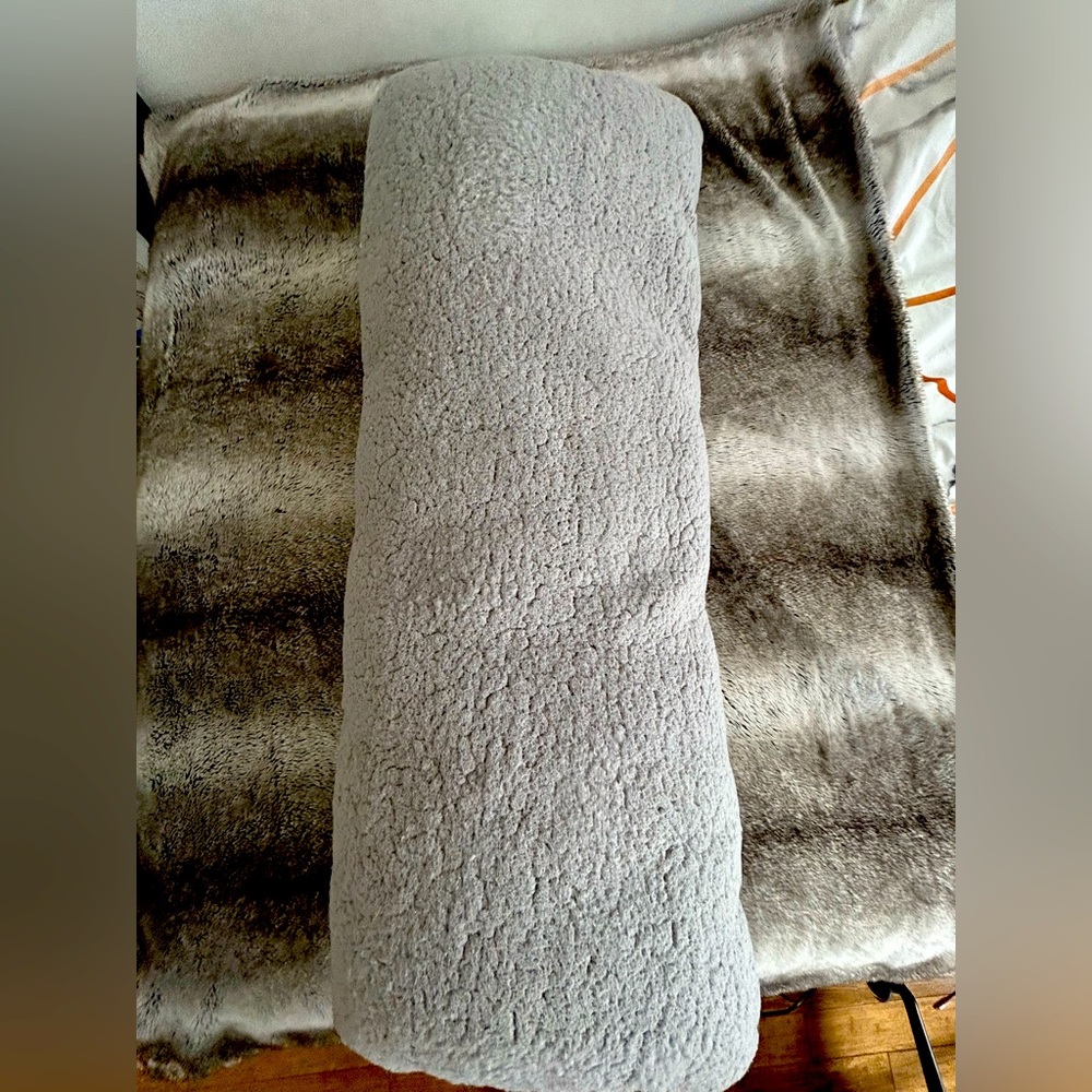 Fuzzy Grey Full Body Pillow